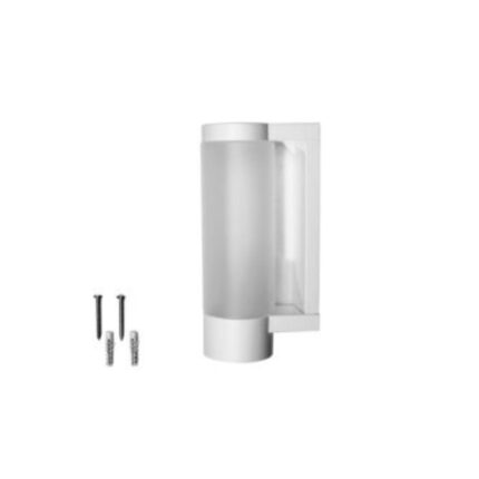 SOPORTE DOSIFICADOR PARED MOD. 2 INVERTIDOS BLANCO+BOTELLA+TAPON