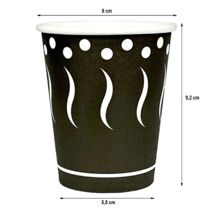 VASO PAPEL ESTAMPADO NEGRO 240ML (8oz) P/50 UNIDADES REF. 001010298