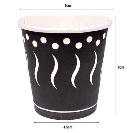 VASO PAPEL ESTAMPADO NEGRO 120ML (4oz) P/50 UNIDADES REF. 001010295