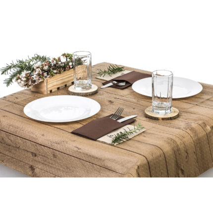 MANTEL 100X100 ECO NATURE DECORADO MADERA C/400 UNIDADES