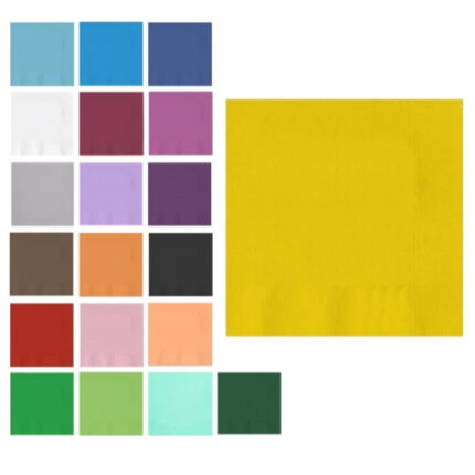 SERVILLETAS 20X20 2 CAPAS COLOR P/100 UNIDADES COLORES SURTIDOS