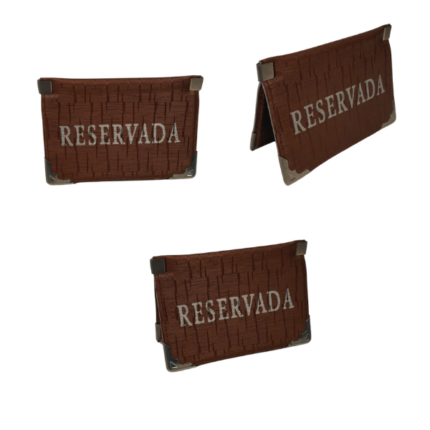 CARTEL RESERVADO MODELO MIAMI TELA VINILICA COLOR MARRÓN