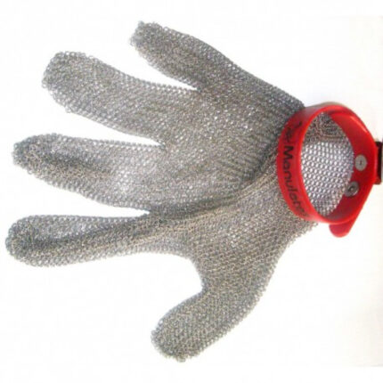 GUANTE CARNICERO INOX (BANDA ROJA) TALLA MEDIANA