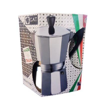 CAFETERA ALUMINIO 12 TAZAS VITRO INDUCCION AROMA VIP G.A.T. ITALIANA