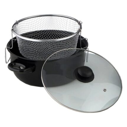 CACEROLA FREIDORA TAPA CRISTAL C/ CESTILLO QUID