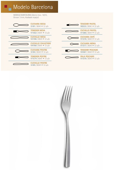 TENEDOR LUNCH BARCELONA 18/10 C/12 UNIDADES
