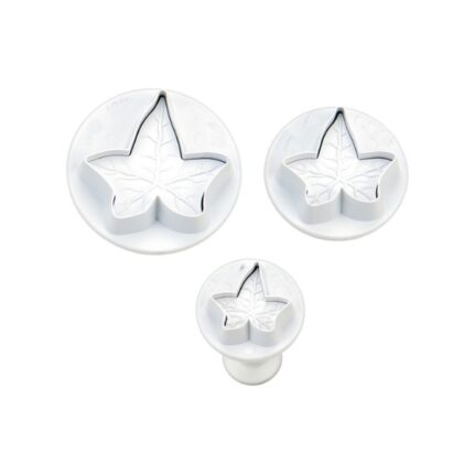 SET 3 CORTADORES FONDANT HOJA HIEDRA CON EXPULSOR MAFTER 431026