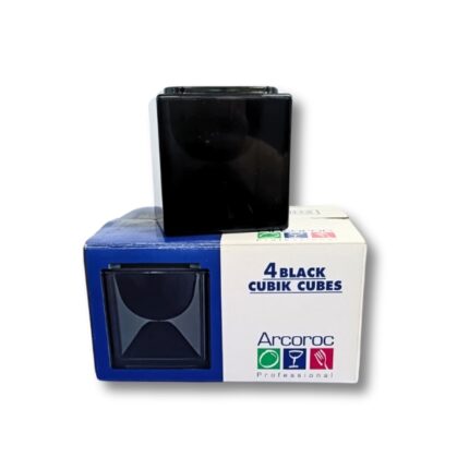 BASE PARA COPA FORMA CUBO PLASTICO NEGRO ARC C/4 UNIDADES