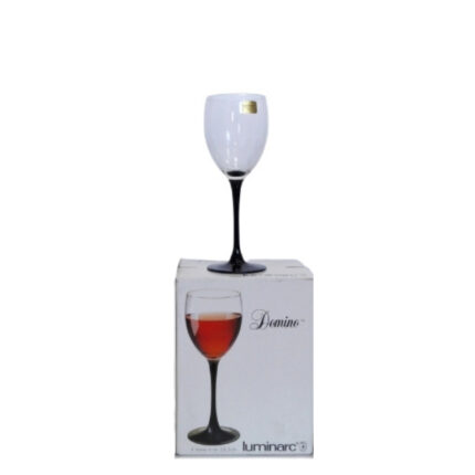 COPAS CRISTAL VINO 24'5CL PIE NEGRO MODELO DOMINO E/4 UNIDADES