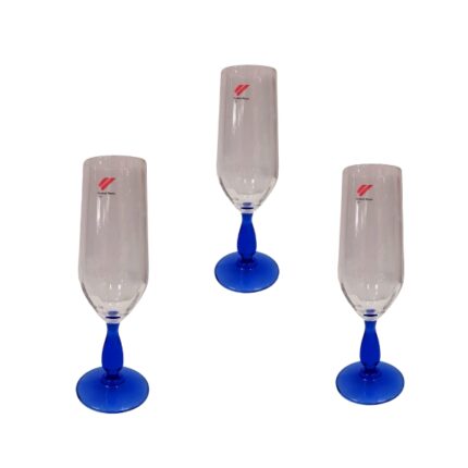 COPA CHAMPAN 19'5CL MODELO ORION PIE AZUL ITALIANA ESTUCHE 3 UNIDADES