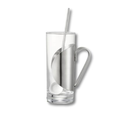 VASO CRISTAL/METAL PARA CAFE IRLANDES CON CUCHARA PAJILLA