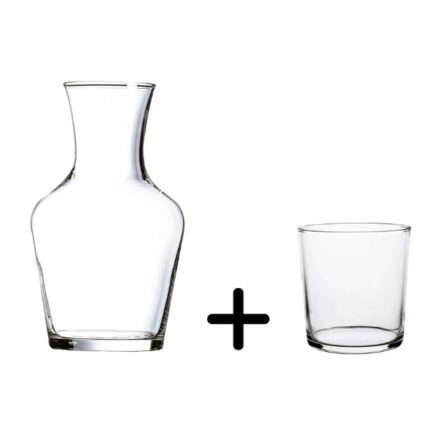 BOTELLA AGUA 0'5L MESITA+VASO CRITAL  LUMINARC