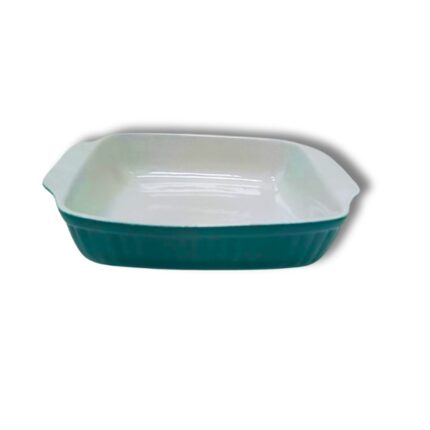 FUENTE CUADRADA HORNO 23X23 VERDE PORCELANA