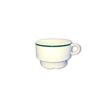 TAZA MOKA PORCELANA 70CC 1 FILO VERDE MODELO GRANADA P/6 UNIDADES