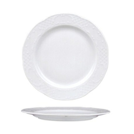 PLATO POSTRE 20CM MODELO AUGUSTA/ FLORA BLANCO