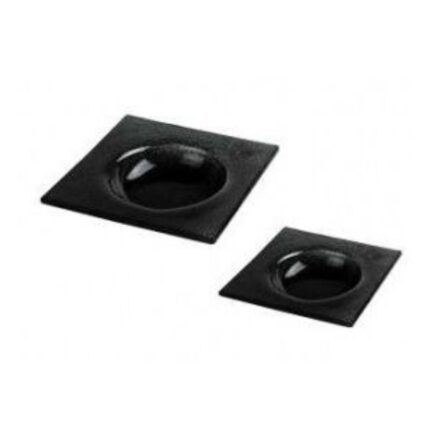 PLATO NEGRO CAFE 10X10 CRISTAL REF. 50039 E/1 UNIDAD