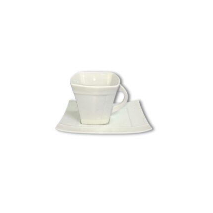 JUEGO DE TAZA PORCELANA CAFE 7CL CON PLATO MODELO APSARA 1685B