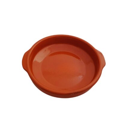 CAZUELA BARRO CIRCULAR CON ASAS 18CM