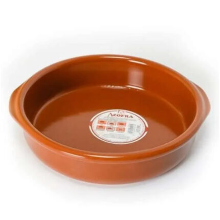 CAZUELA BARRO CIRCULAR CON ASAS 28CM