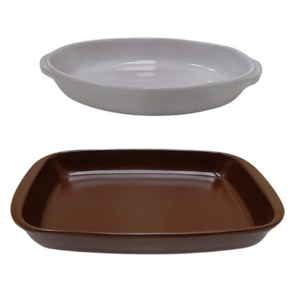 LOTE 2 FUENTES CREMA-CHOCO REDONDA+OVAL (FUEGO LENTO)