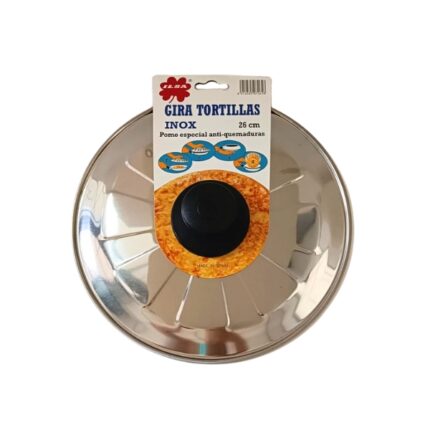 GIRA TORTILLAS POMO ANTI-QUEMADURAS 26CM ACERO INOX REF. 7261