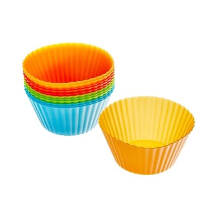 SET 12 MOLDES MUFFIN SILICONA COLORES REF. 66745