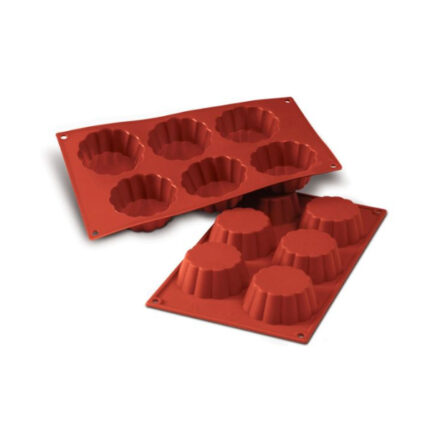 MOLDE SILICONA MAGDALENAS RIZADO 6 CAVIDADES REF. 62137