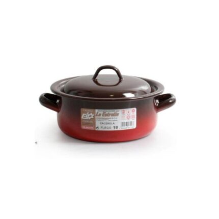 CACEROLA BICOLOR 18 CM C/TAPA PORCELANA