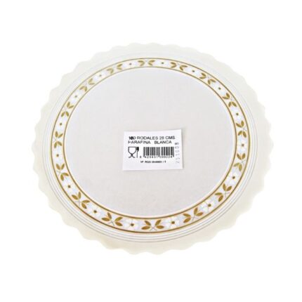 RODAL PARAFINADO 28CM BLANCO P/100 UNIDADES