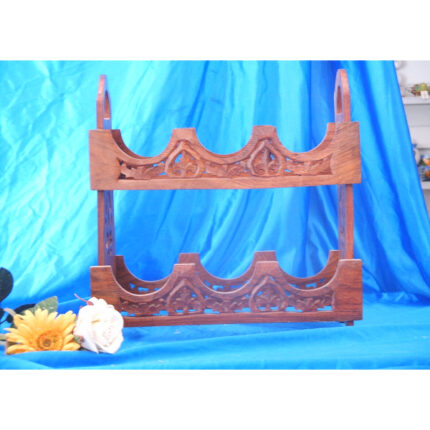 BOTELLERO PLEGABLE TALLADO MADERA 38X38X15