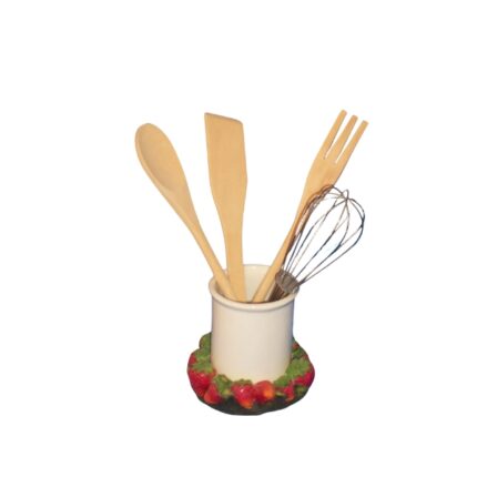 BOTE CUBIERTOS RESINA Y PORCELANA 25X13