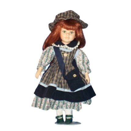 MUÑECA PORCELANA 40CM PELIRROJA