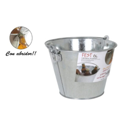 CUBO METAL GALVANIZADO 6 LITROS  C/ABRIDOR FEST