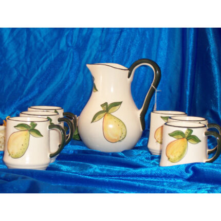 JUEGO SANGRIA 7 PIEZAS CERAMICA DECORACION PERAS