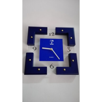 RELOJ COCINA DE PARED CUADRADO PVC AZUL ELECTRICO