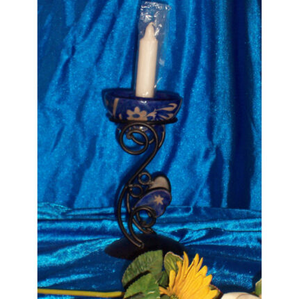 CANDELABRO METAL Y CERAMICA 19X10 REF. 274098