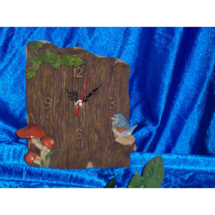 RELOJ PARED TRONCO BOSQUE RESINA
