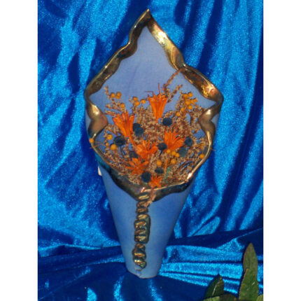 APLIQUE PARED DECORACION PORCELANA PINTADA FILO DORADO