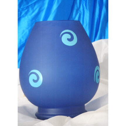 FLORERO CRISTAL AZUL ABOMBADO