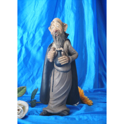 FIGUA DECORATIVA MAGO CON POCION MAGICA 35CM RESINA