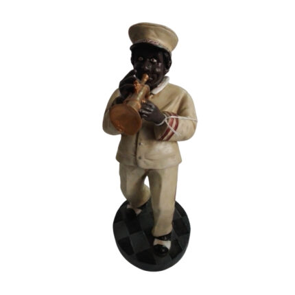 FIGURA DECORACION MUSICO TROMPETA RESINA