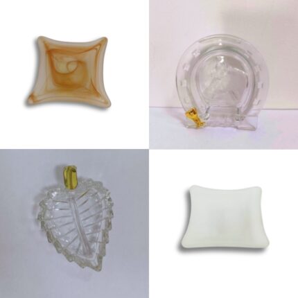 CENICERO CRISTAL FORMA HOJA/ HERRADURA/ OPACOS