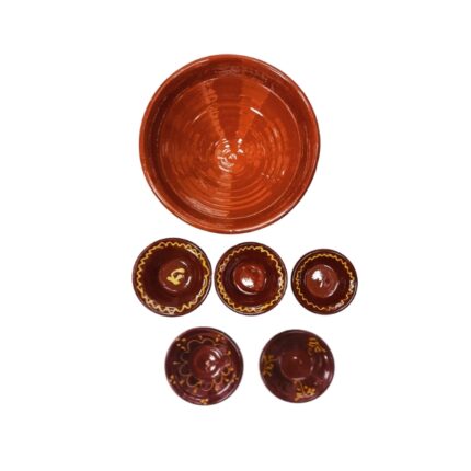 JUEGO 1+5 LEBRILLOS COCINA MARRON VITRIFICADO