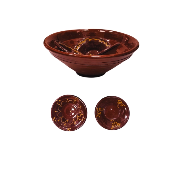 JUEGO 1+5 LEBRILLOS COCINA MARRON VITRIFICADO - Imagen 3