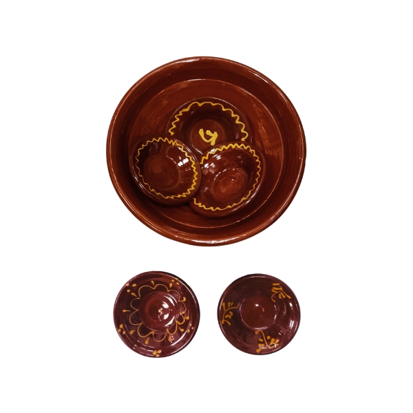 JUEGO 1+5 LEBRILLOS COCINA MARRON VITRIFICADO - Imagen 4