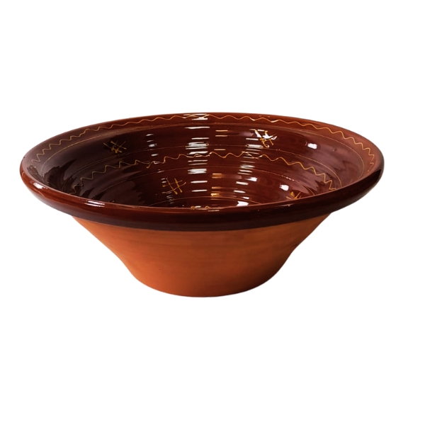 LEBRILLO BARRO MIEL 50CM DECORADO