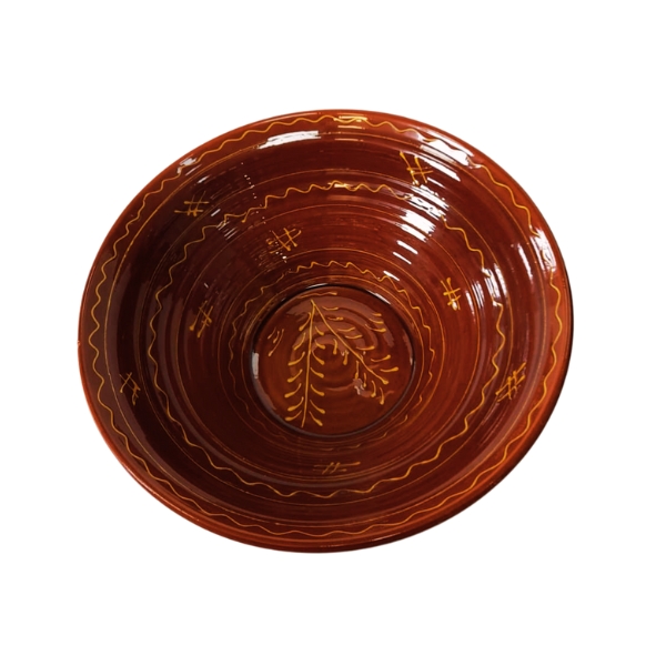 LEBRILLO BARRO MIEL 55CM DECORADO