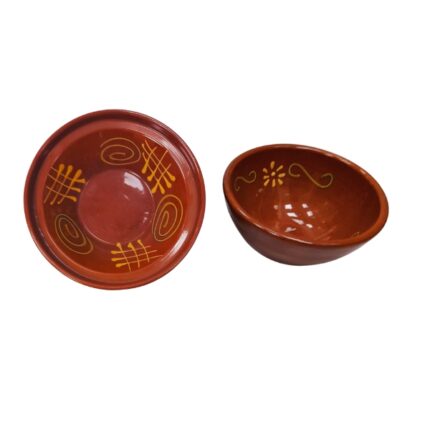 JUEGO LEBRILLO+BOLS BARRO VITRIFICADO DECORADO