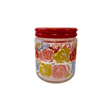 TARRO CRISTAL CON TAPA DECORACION FLORAL