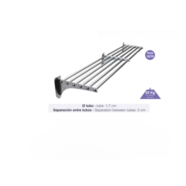 ESTANTE TUBULAR 25 X 180 CM INOX 18/10 REF. 56218 - Imagen 3